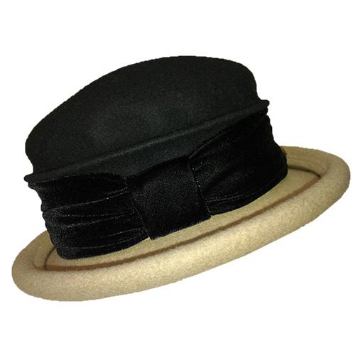 Cappello bicolore in feltro di lana
